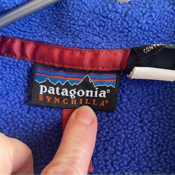 Patagonia Vintage Synchilla Snap-T Pullover Sweatshirt Blue Size Medium - Picture 7 of 10